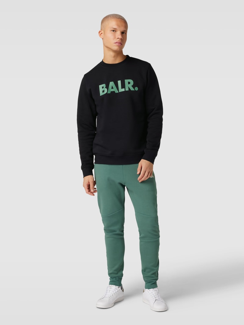 Sweatshirt mit Label-Print in schwarz