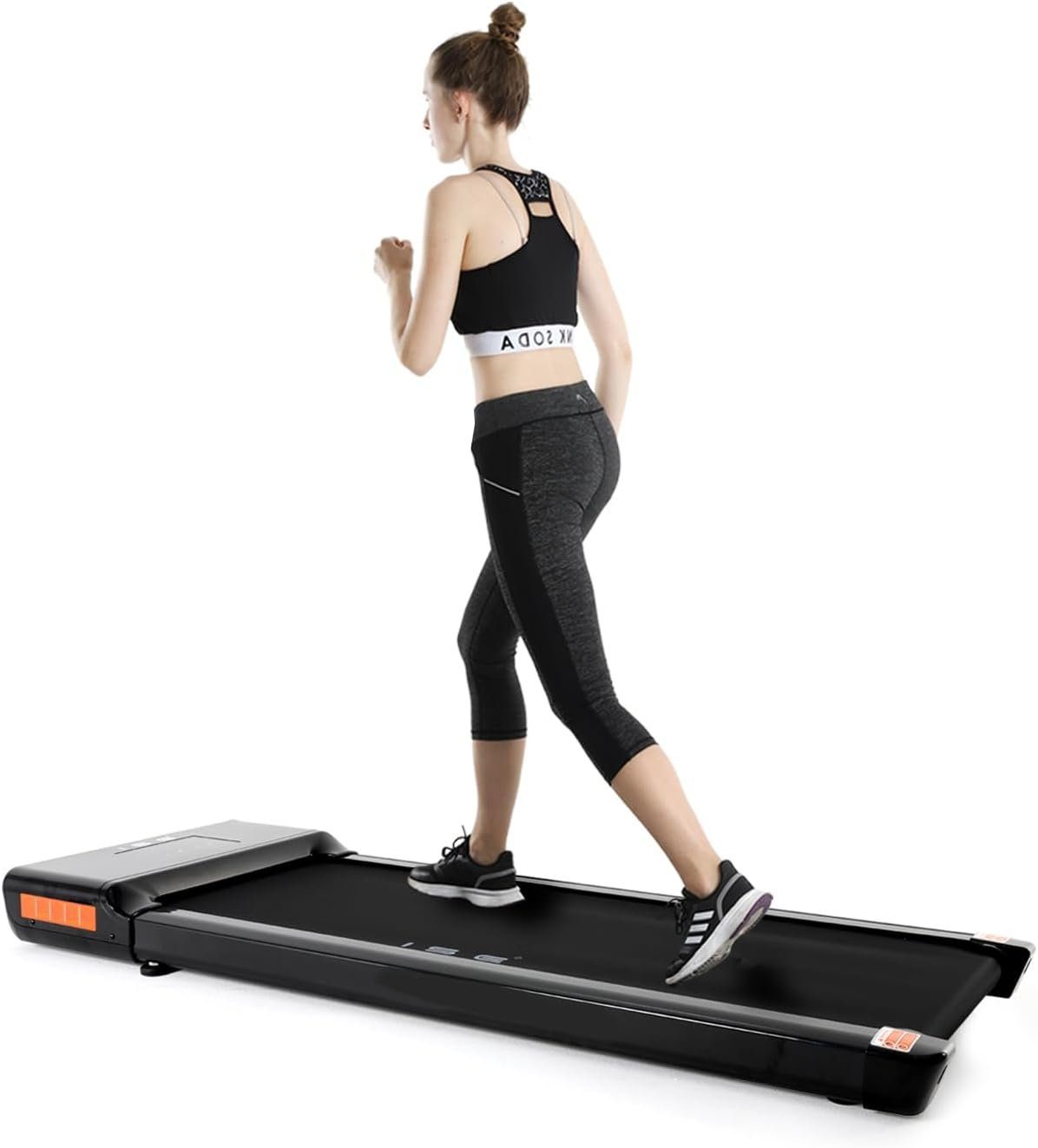 ISE Laufband (Elektrisches Laufband Walking Pad 1-6 km/h 500W Motor Tragbar), Fitness-Laufband für Zuhause/Büro - LCD-Display & Fernbedienung