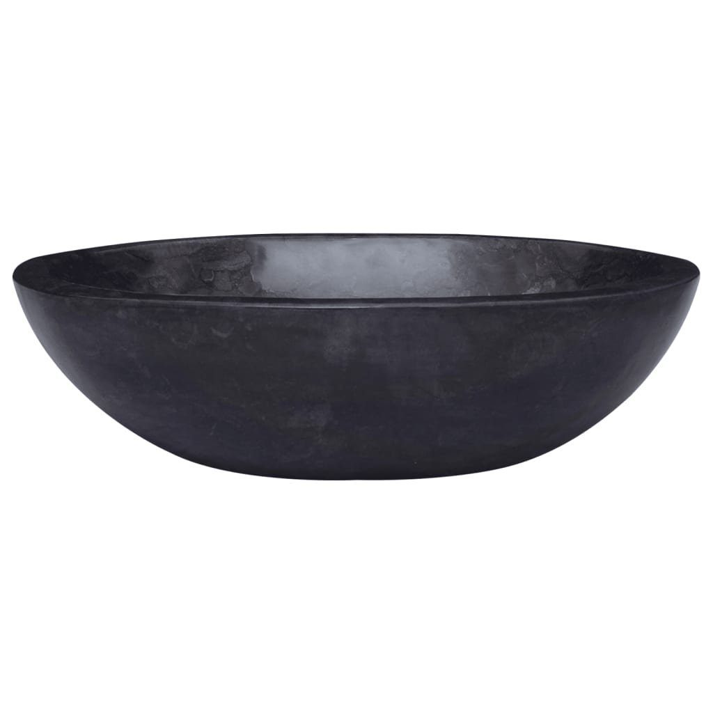 vidaXL Waschbecken Waschbecken Schwarz 53x40x15 cm Marmor
