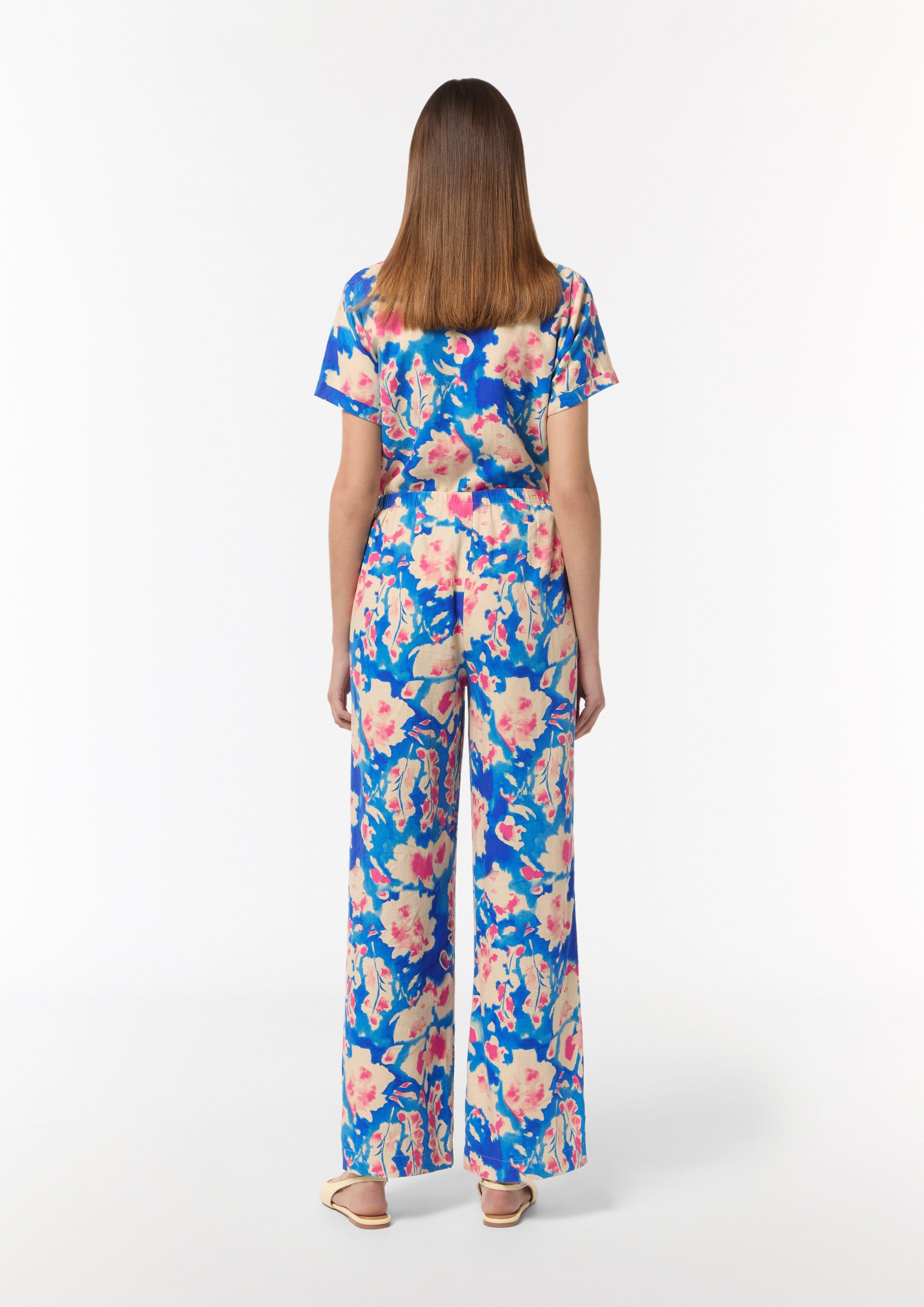 Hose aus Leinenmix - blau