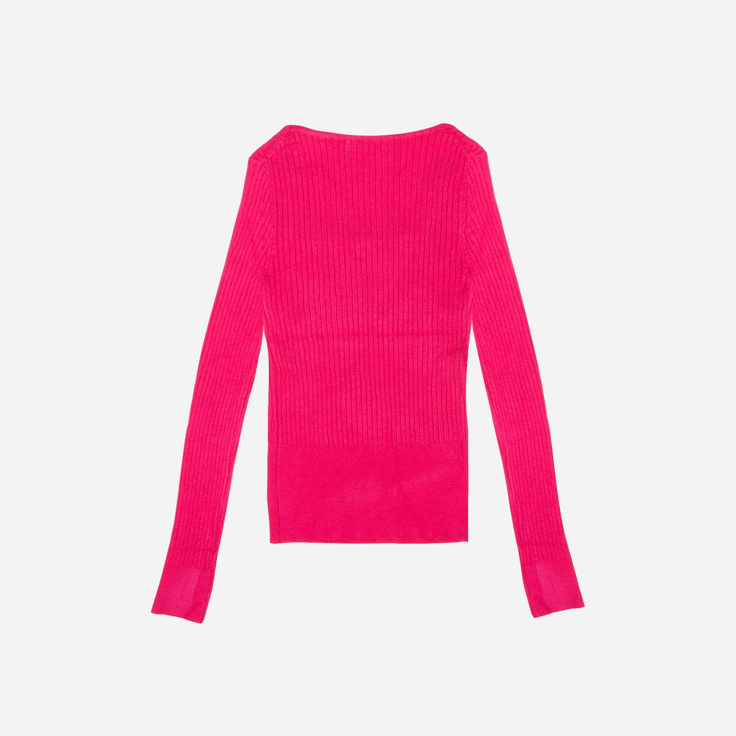 Pull TEXTO fuchsia côtelé à manches longues - taille unique