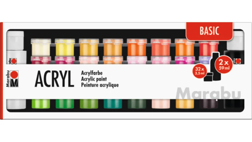 Marabu Acrylfarben 34er-Sortierung BASIC 230 ml