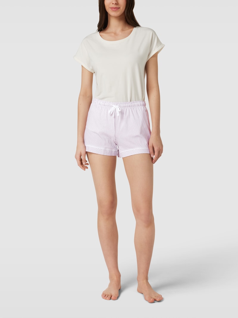 Pyjama-Hose mit Streifenmuster in bordeaux rot