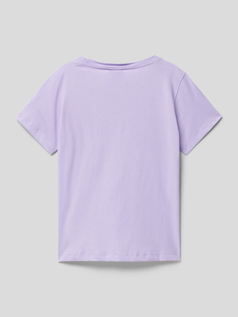 T-Shirt mit Logo-Print in flieder
