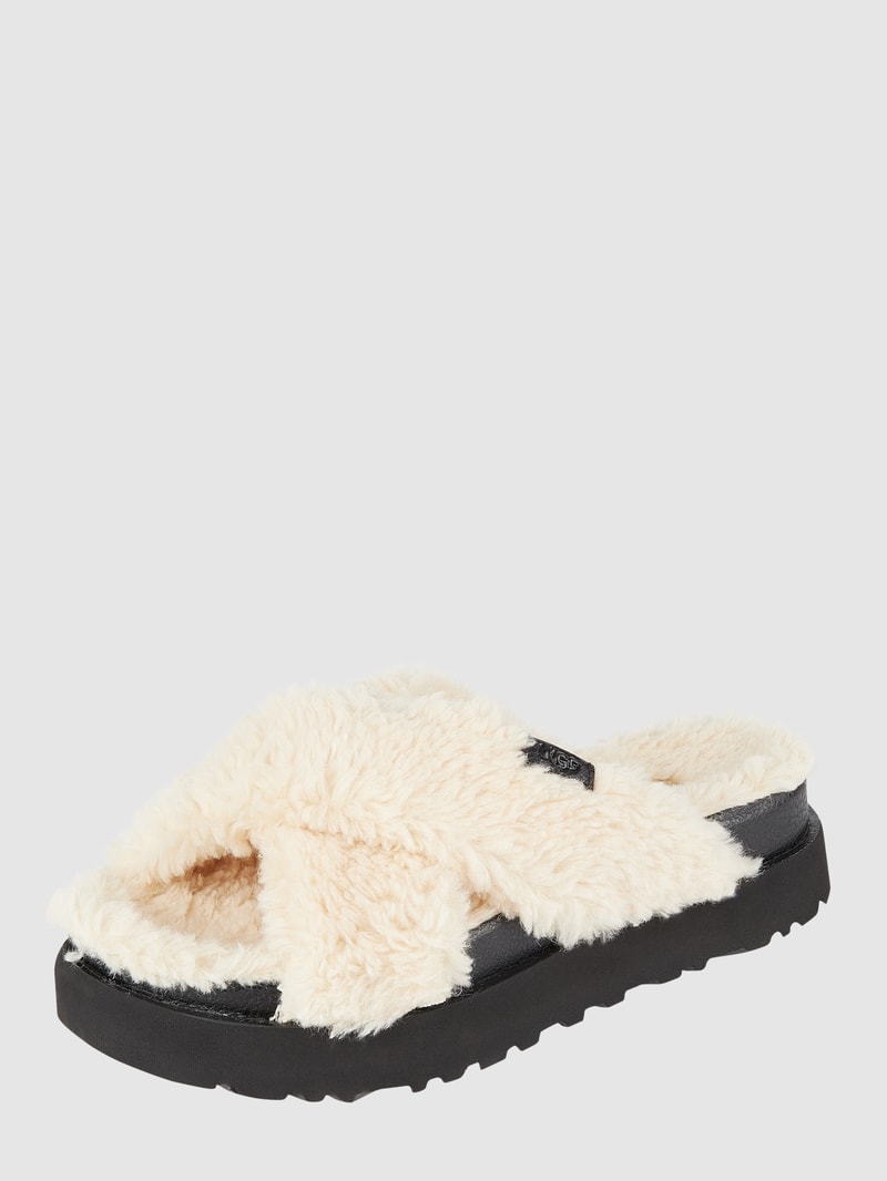 Hausschuhe aus Woll-Lyocell-Mix Modell 'Fuzz Sugar' in beige