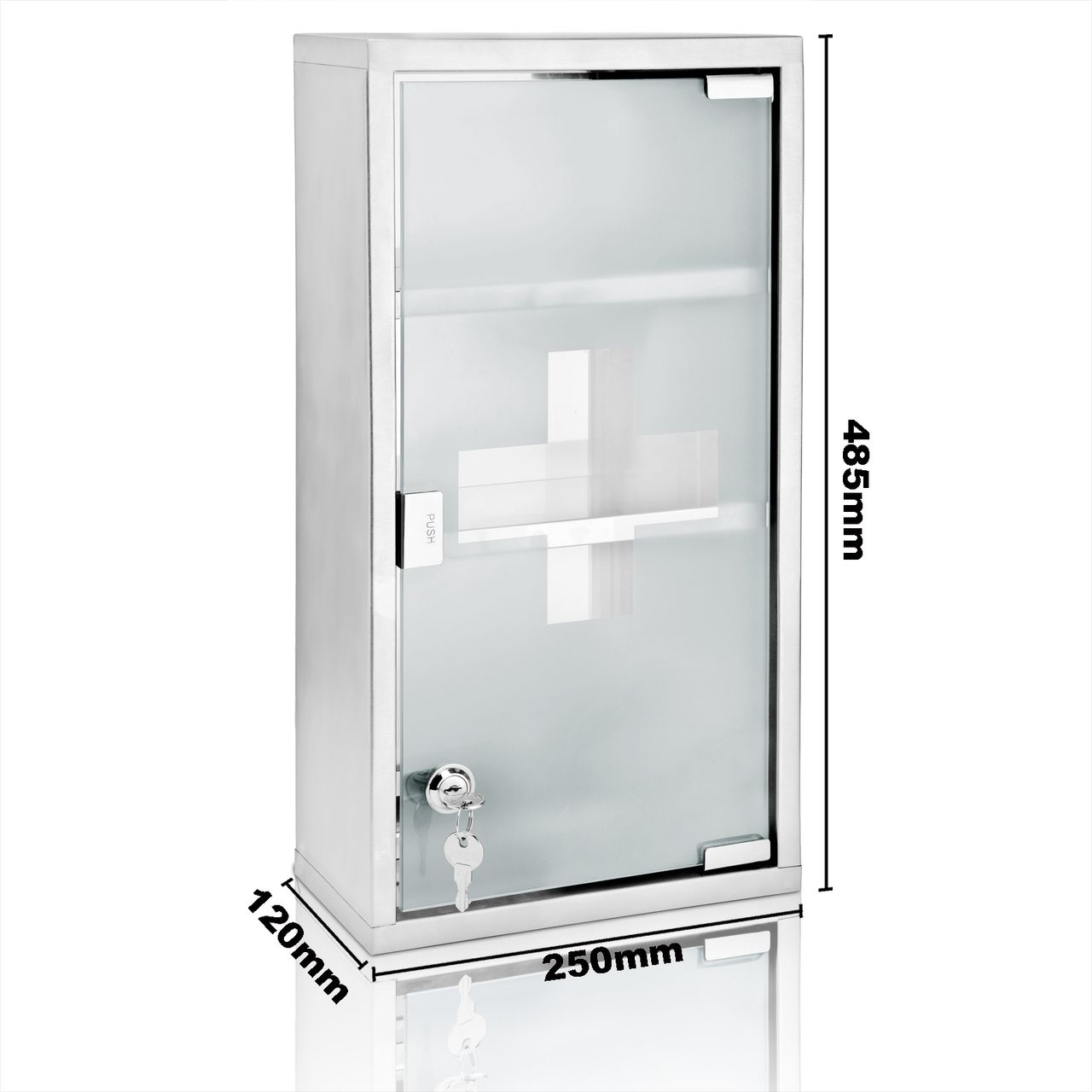 DEUBA Medizinschrank Erste Hilfe groß 48,5 x 25 x 12cm silber