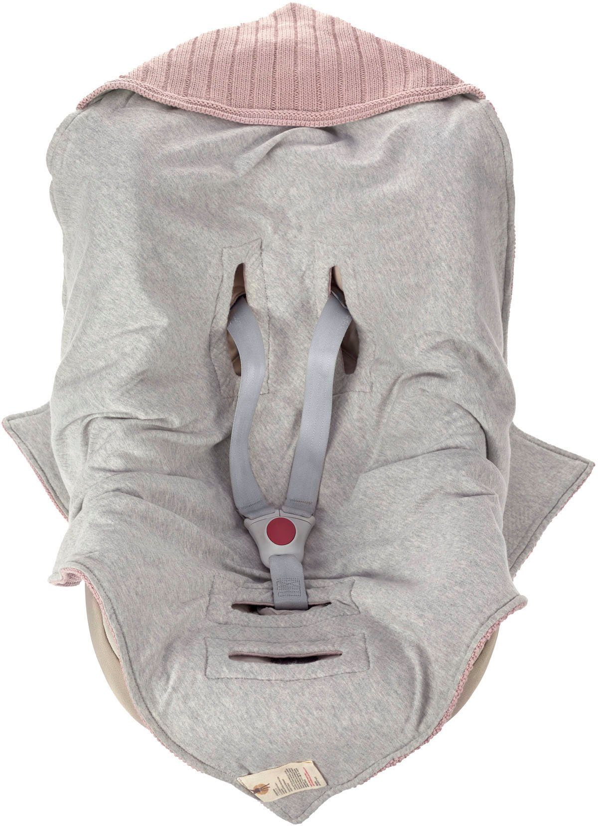 Einschlagdecke Einschlagdecke für Babyschale, dusty pink, LÄSSIG, GOTS made with organic materials, zertifiziert durch BCS 27262