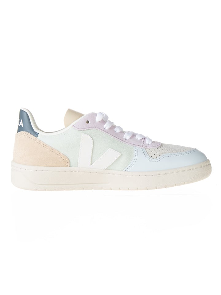 Veja Leder-Sneakers in Weiß/ Bunt günstig kaufen