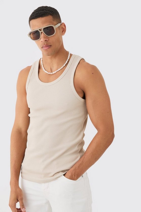 Tanktop in Waffeloptik