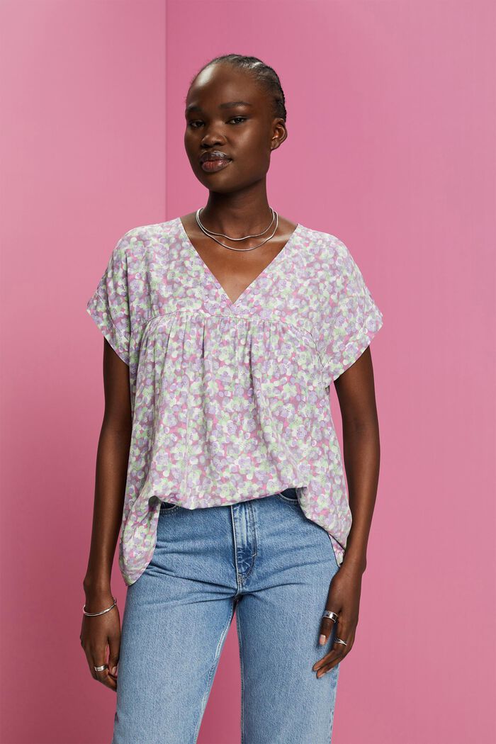 Bluse mit V-Ausschnitt und Muster