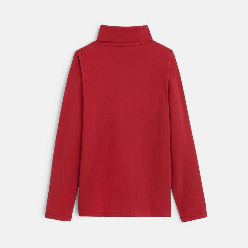 T-shirt col roulé manches longues rouge garçon