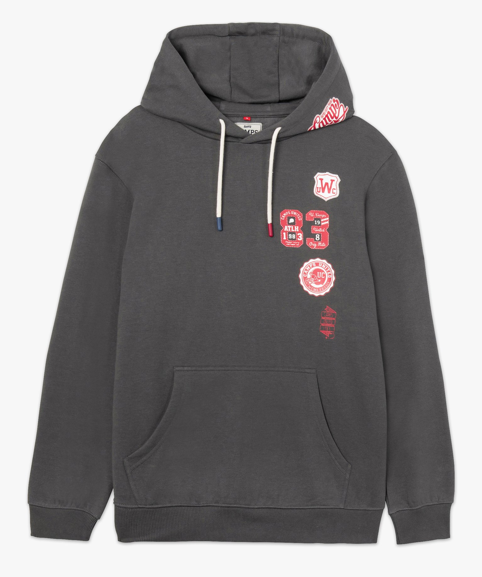 Sweat homme à capuche avec inscriptions – Camps United gris | GEMO