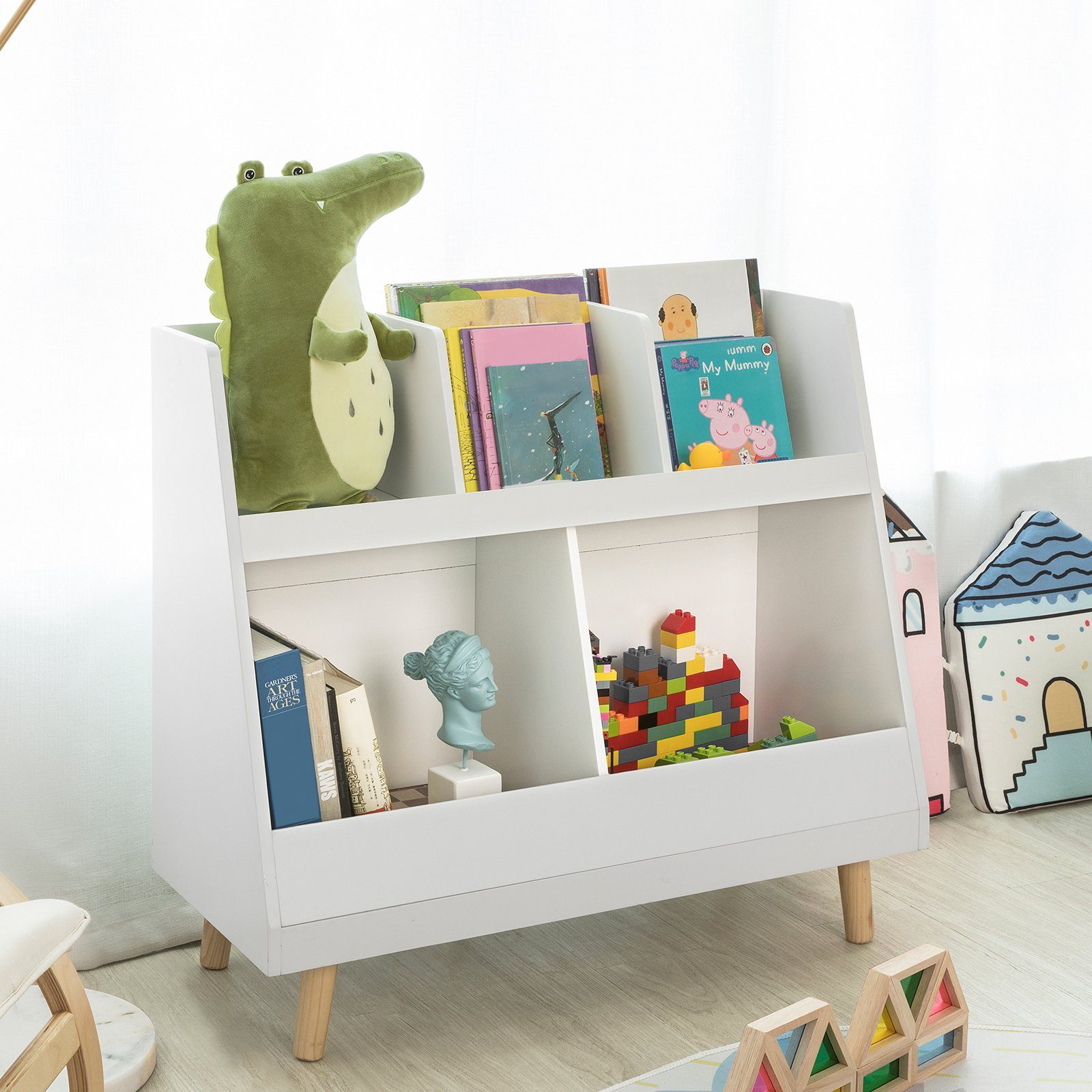 SoBuy Bücherregal KMB19, Kinderregal mit 5 Fächern