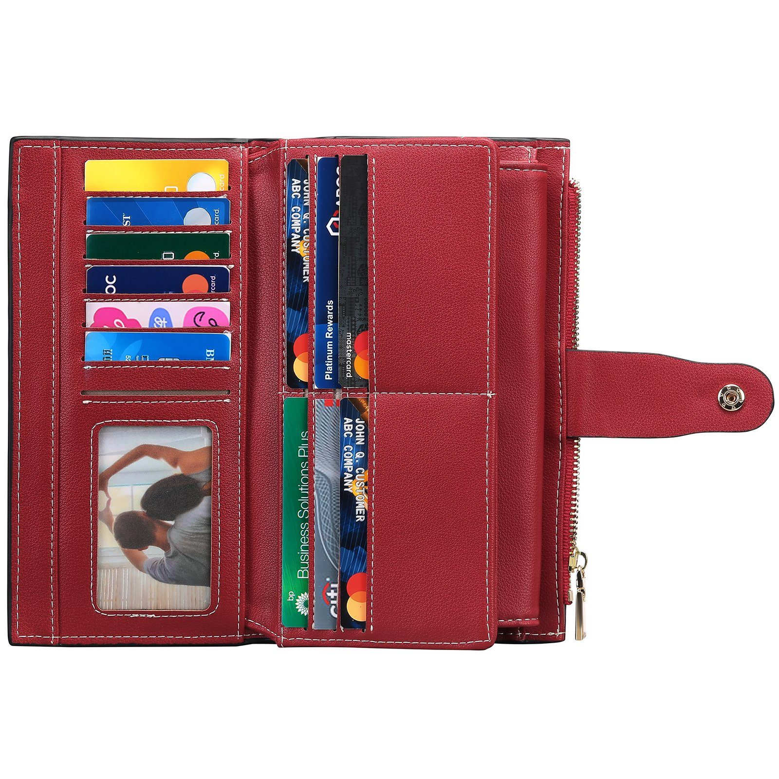 CALIYO Brieftasche Damen Geldbörse Kupplung 20 Kartensteckplätze Halter Organizer, Damen Geldbörse mit Große Kapazität Innentasche passt 6,1 '' Handys