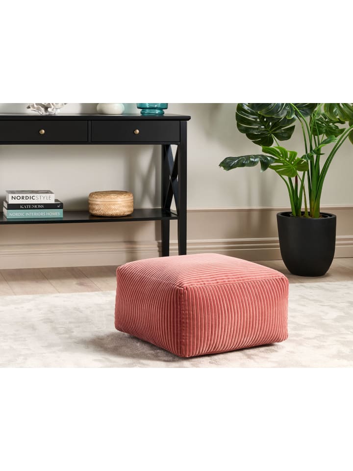 Beliani Pouf MUKKI in Rot - (W) 50 x (H) 30 x (L) 50 cm günstig kaufen onesize