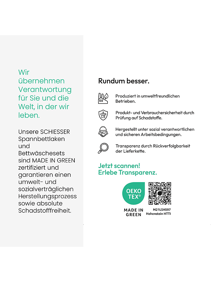Schiesser Jersey-Spannbettlaken in Türkis günstig kaufen