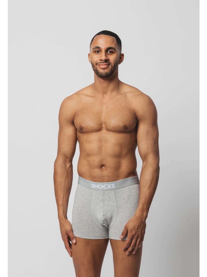 SNOCKS Boxershorts aus Bio-Baumwolle 6 Stück in Mix (Türkis/Hellblau/Hellgrau) günstig kaufen S