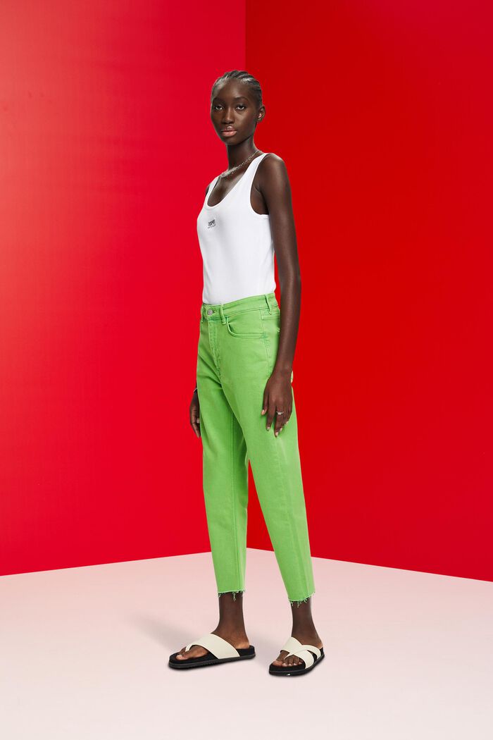 Cropped-Hose mit Fransensaum