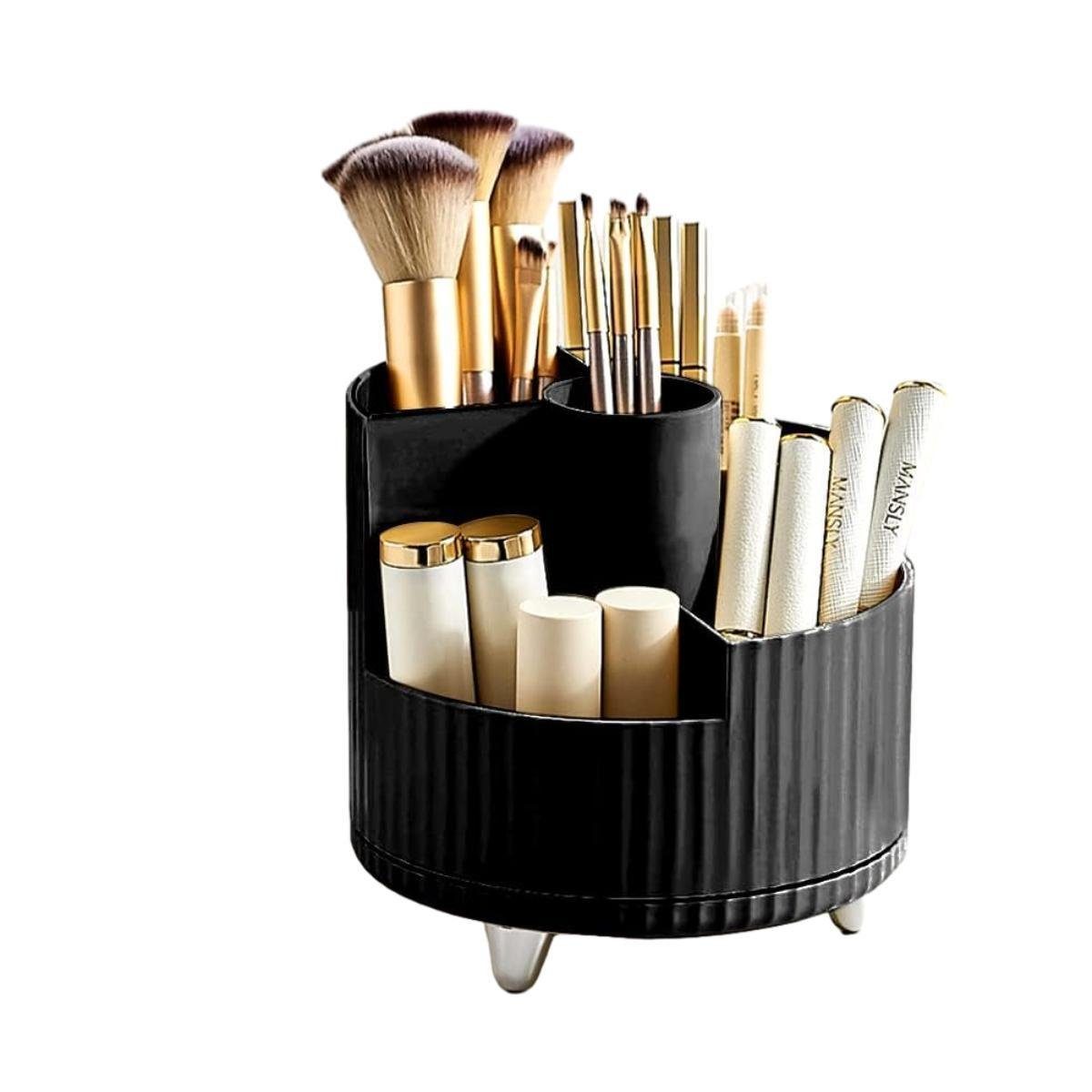 Runxizhou Kosmetikkoffer Make Up Kosmetik Organizer, 360 Drehung Beauty Organizer - Schwarz