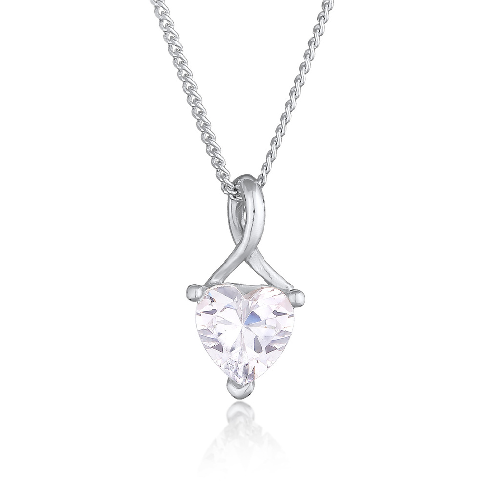 Elli Elli Collier Femmes Pendentif Cœur Infini ludique avec Cristal de Zirconium en Ar collier