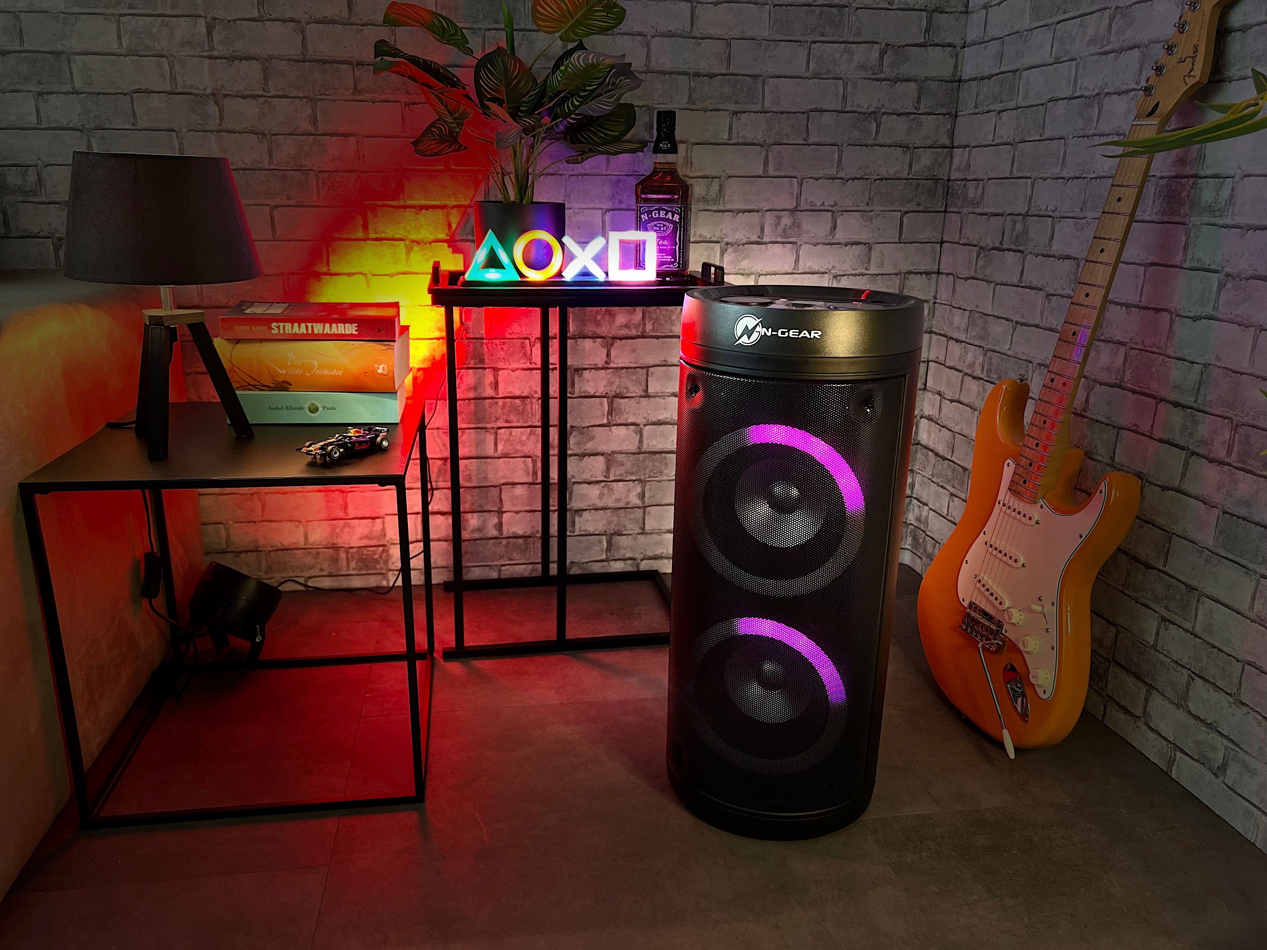 N-GEAR LPG26R Let's Go Party Karaoke LED Disco, Power Bank, Leistung 600W Bluetooth-Lautsprecher