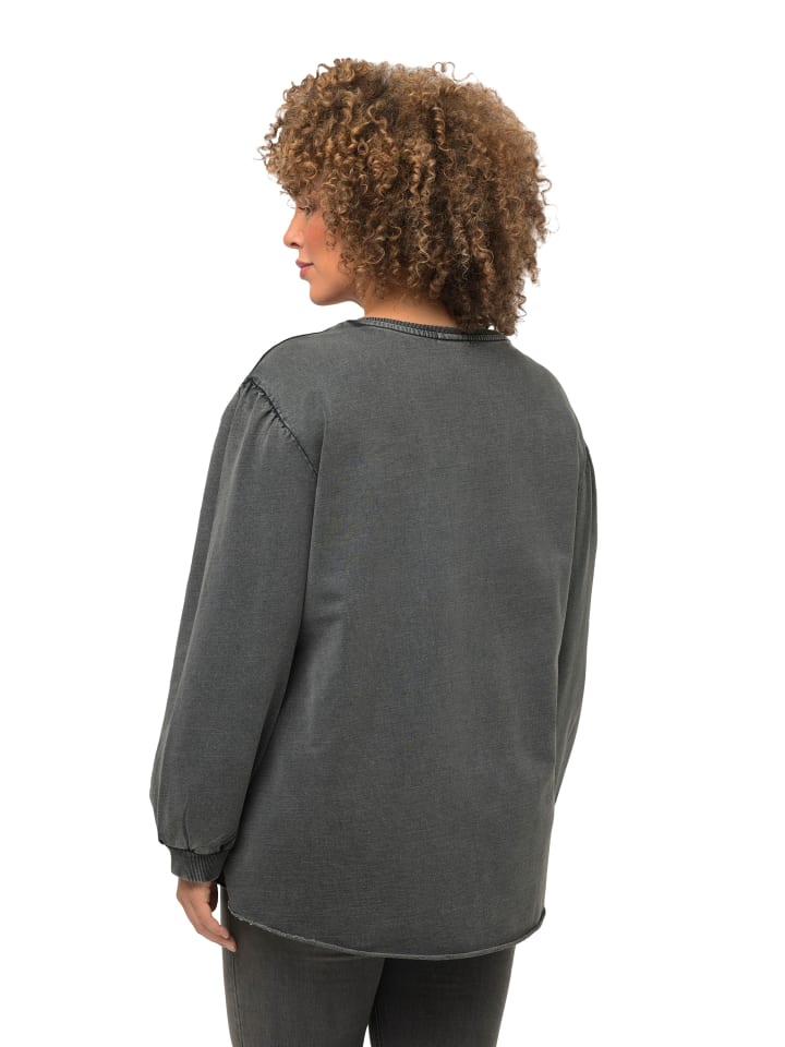 Ulla Popken Sweatshirt in graphitgrau günstig kaufen 46-48