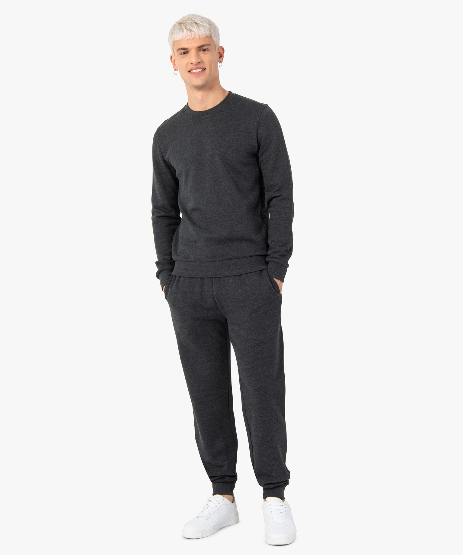 Pantalon de jogging homme molletonné gris | GEMO