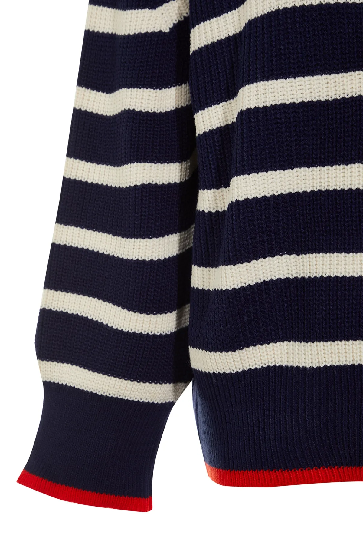 Trendyol Collection  Marineblauer, gestreifter Strickpullover mit weiter Passform TWOAW23KZ01446