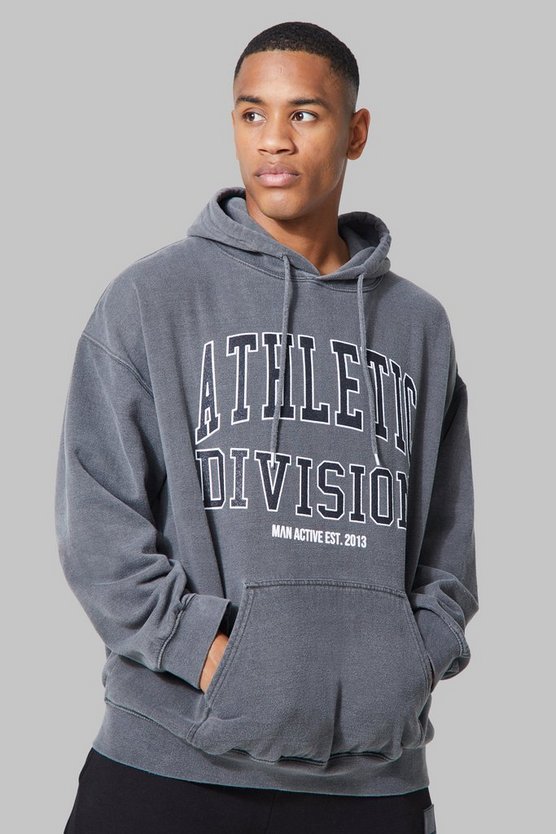 Man Active Oversize Hoodie mit Acid-Waschung