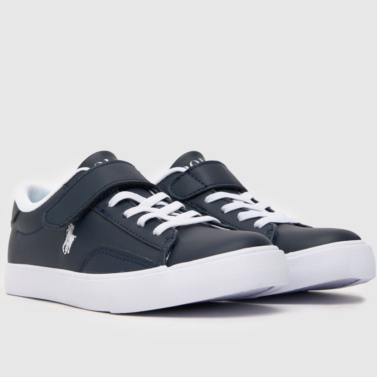 Polo Ralph Lauren marinblå & vita Theron v pojkar juniorsneakers