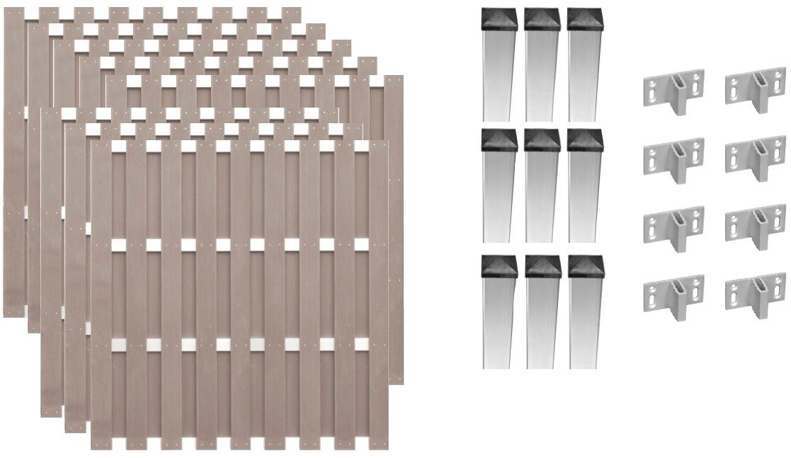 Tetzner & Jentzsch Bohlenzaun Jersey 6, (Set), 8 Elemente, LxH: 1503x180 cm