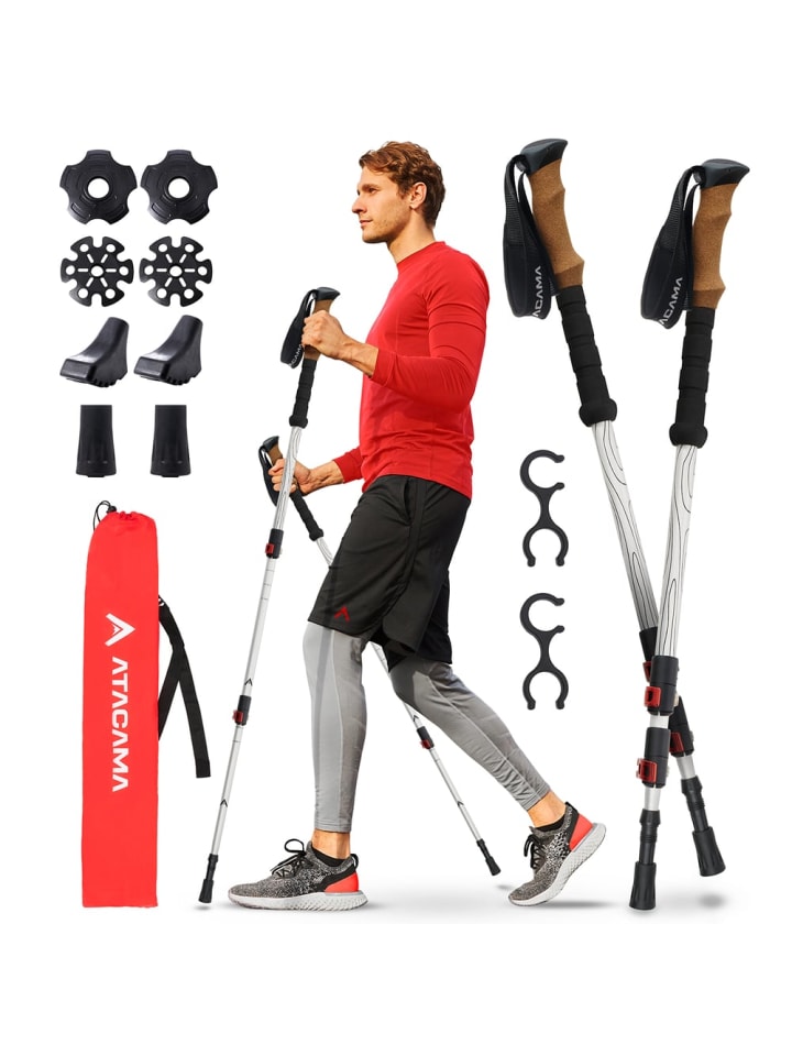 Atacama ATACAMA Nordic Walking Stöcke Damen und Herren Wanderstöcke Teleskop aus Carbo günstig kaufen onesize