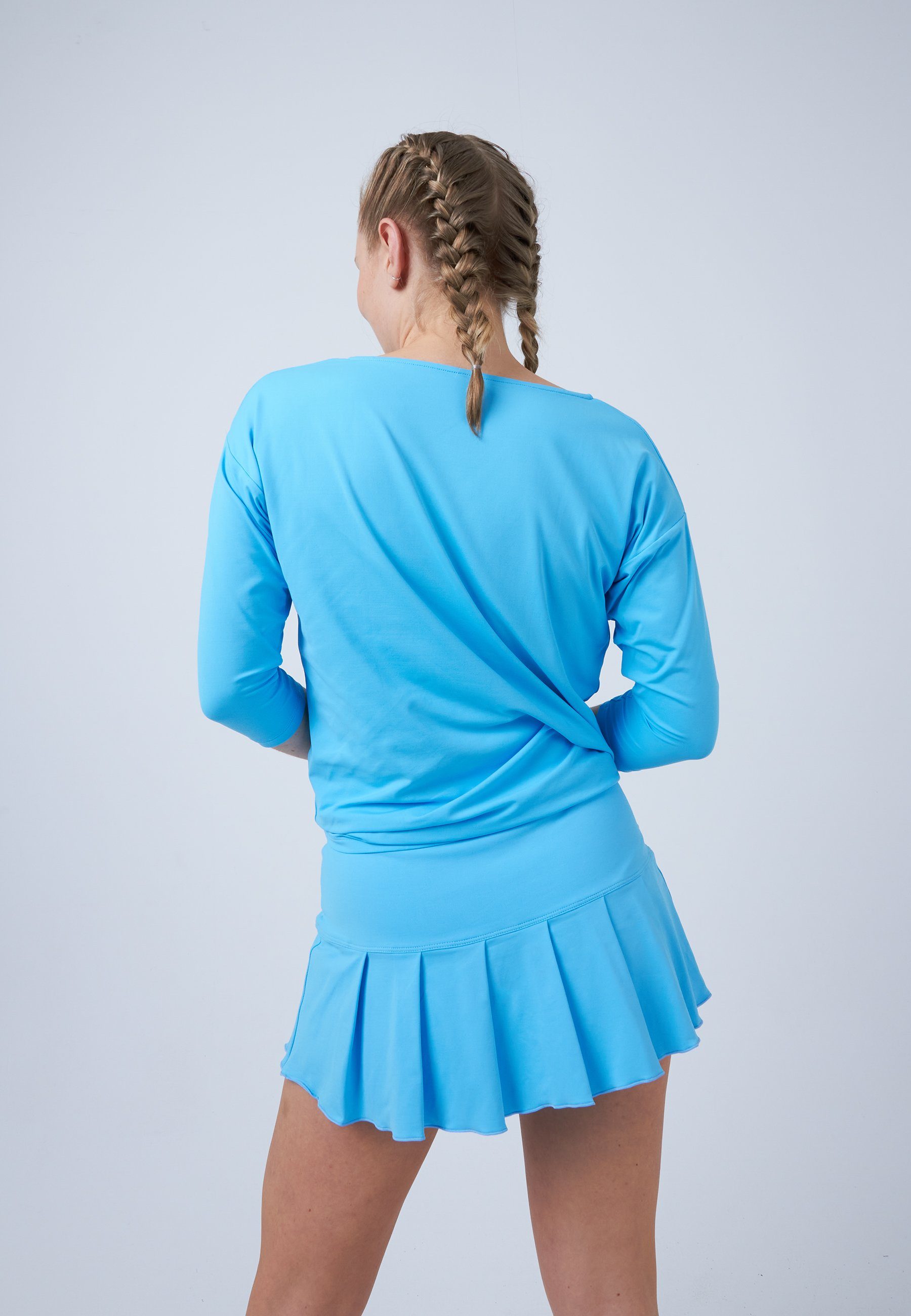 SPORTKIND Funktionsshirt Tennis 3/4 Loose Fit Shirt Mädchen & Damen hellblau