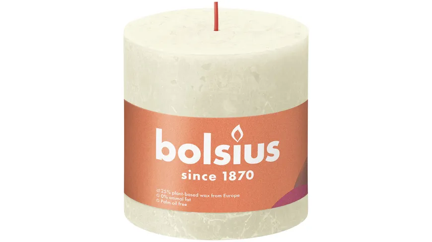 bolsius Rustikkerze Shine 10/10cm Weiche Perle