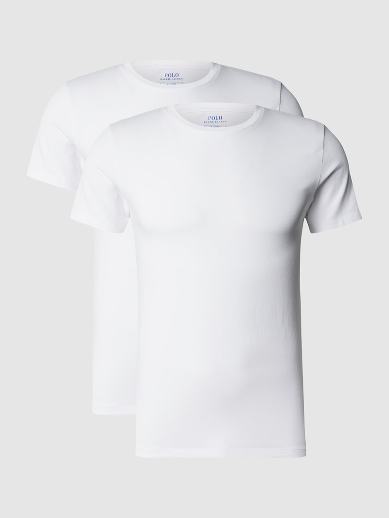 T-Shirt mit Logo-Stitching im 2er-Pack in weiß