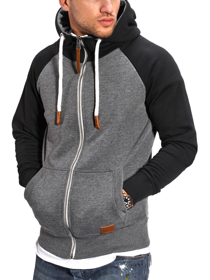 behype Sweatjacke RAGLAN in dunkelgrau günstig kaufen