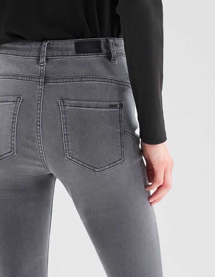 Jean slim gris taille haute clouté effet sculpt up Femme
