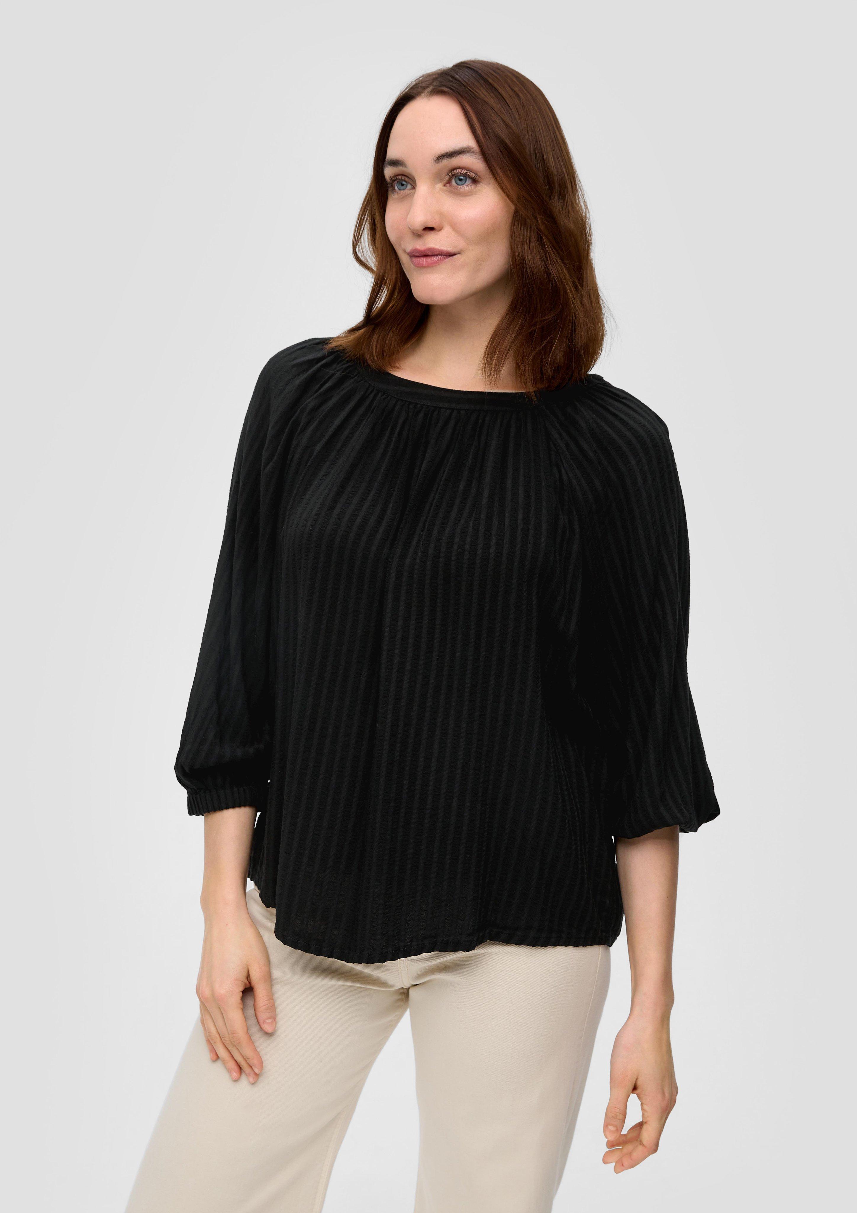 Fließende Bluse mit Streifenmuster  2141958-9999