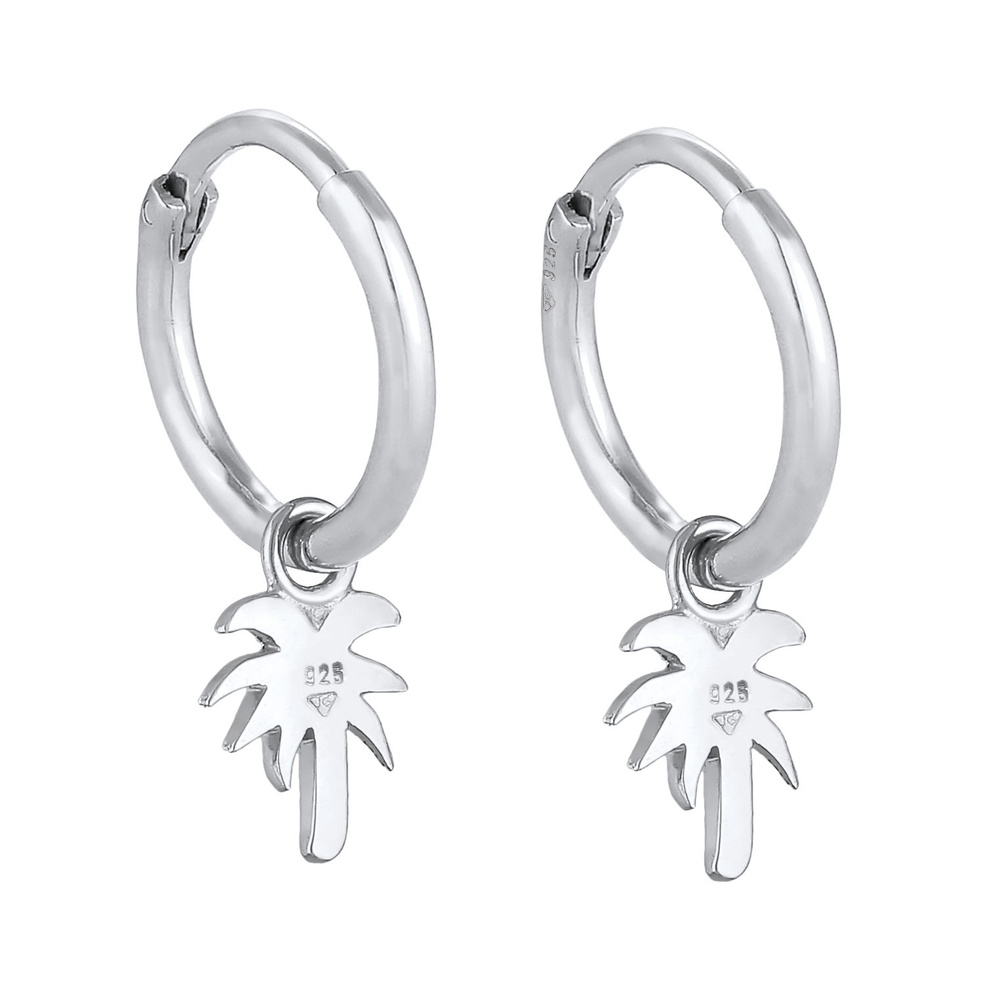 Elli Elli Boucles d'Oreilles Femmes Créoles Palmier Pendentif Tendance Filigrane en ar Boucles d'oreilles