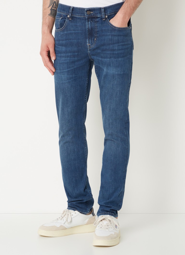 7 For All Mankind Slim fit jeans med mørk vask og sidelommer