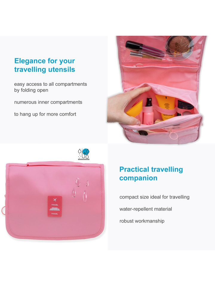 Intirilife Wasserfeste Kosmetiktasche in APRICOT ROSA günstig kaufen onesize