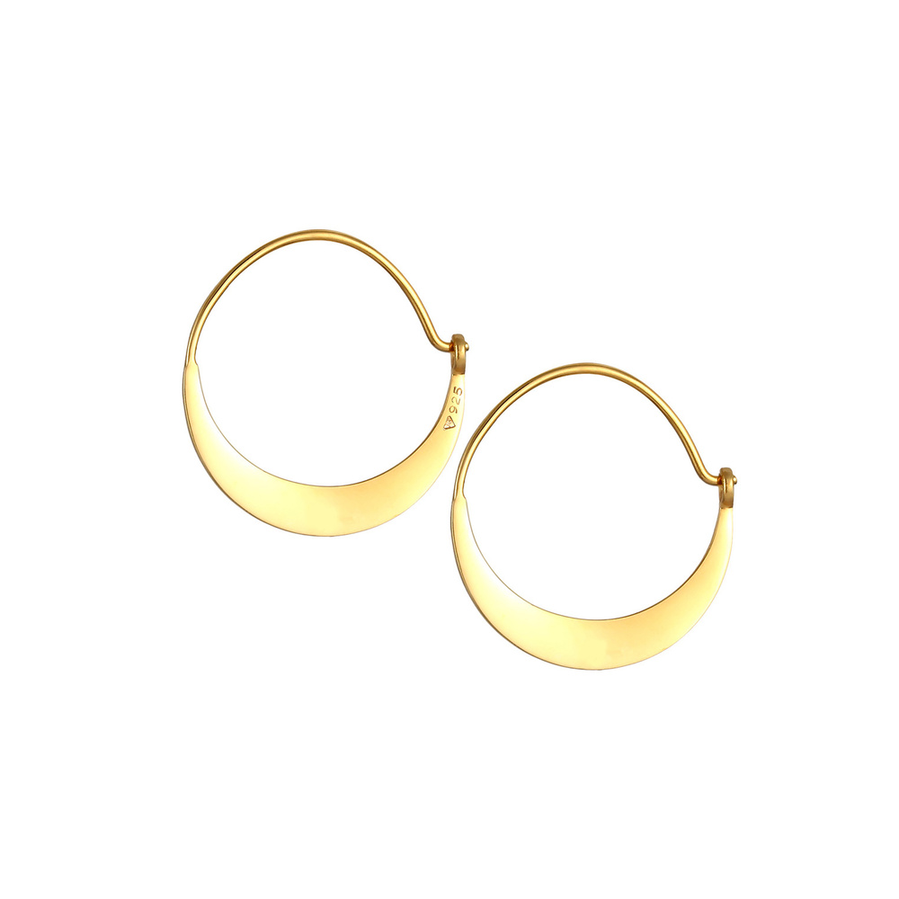 Elli Elli Boucles d'Oreilles Creolen Ohrhänger Geo Look Basic 925 Silber Boucles d'oreilles