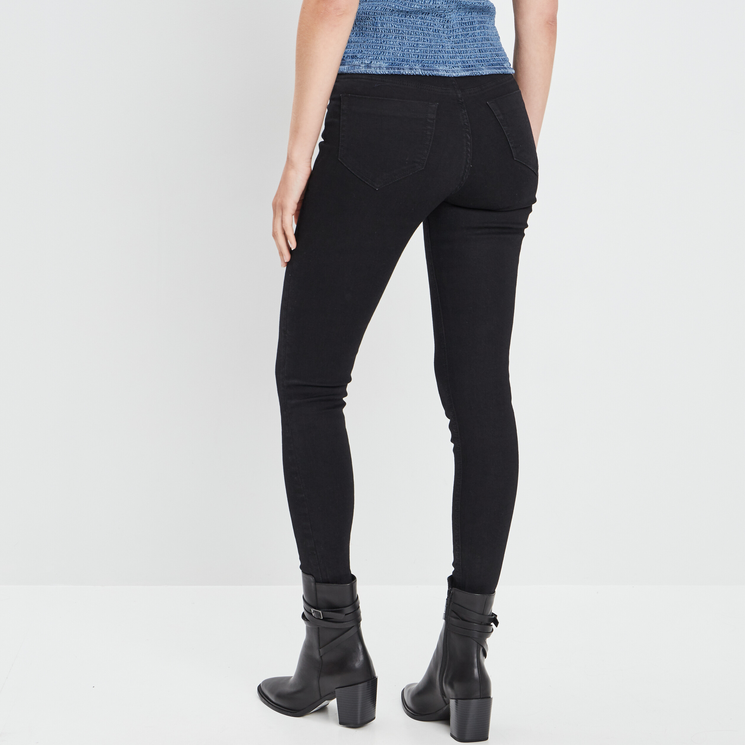 Jeans skinny 5 poches noir femme | La Halle