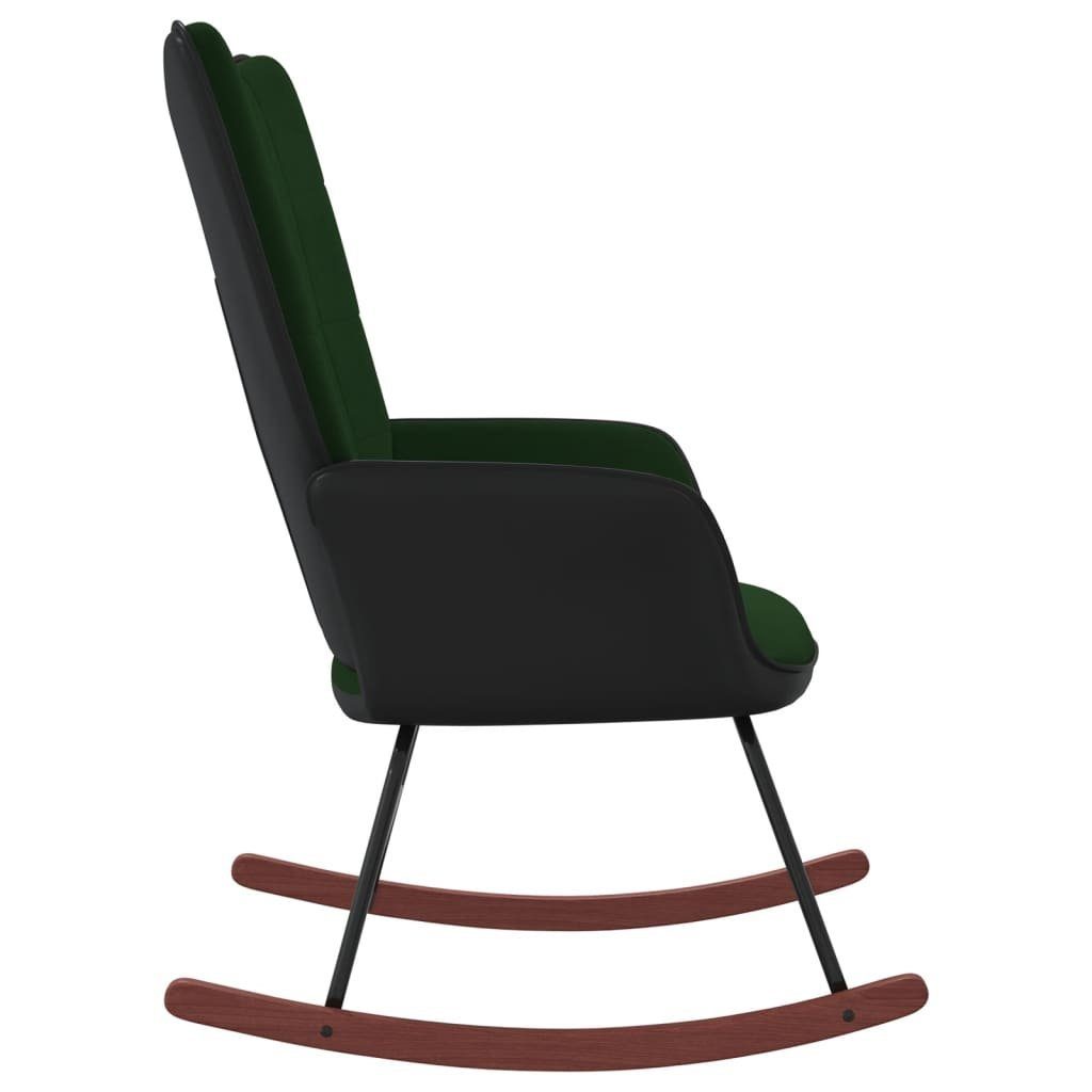 vidaXL Schaukelstuhl Schaukelstuhl Dunkelgrün Samt und PVC (1 St)