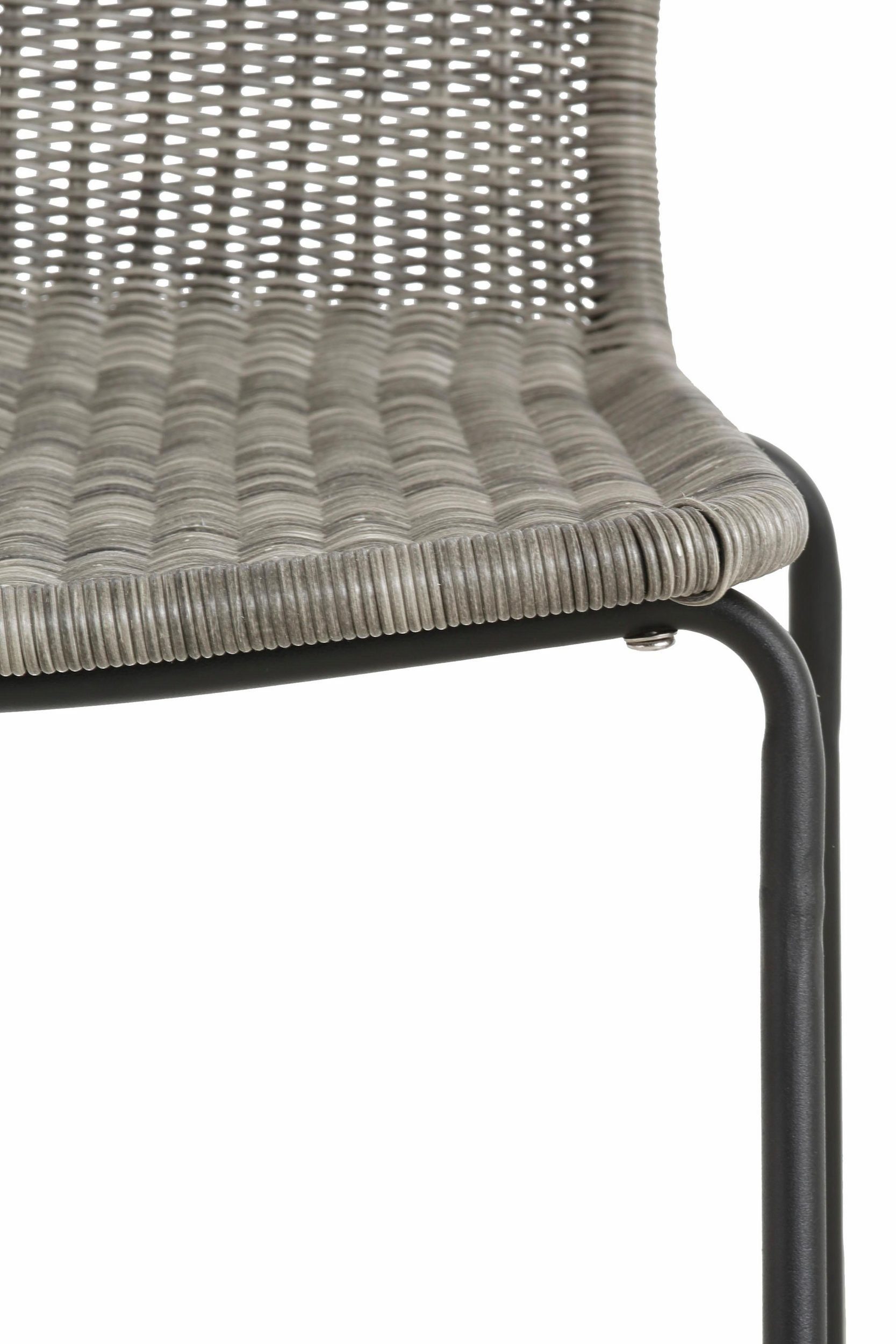 loft24 Rattanstuhl, Keine Armlehne, Gestell aus Metall, Sitzhöhe 44 cm
