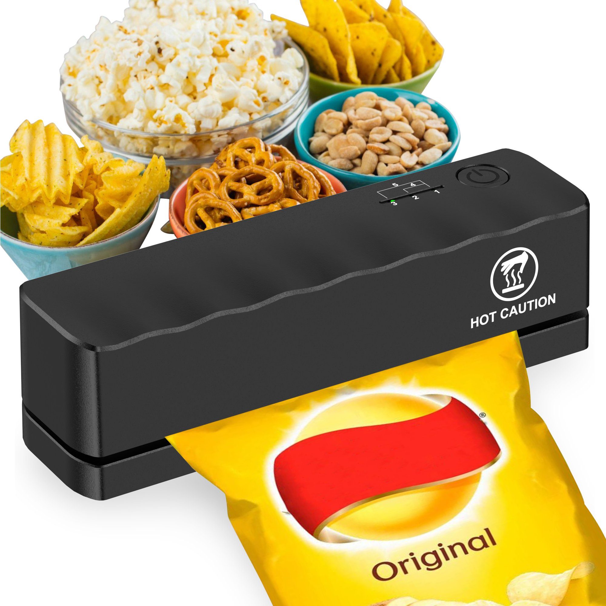 Tisoutec Vakuumierer Mini-Folienversiegler Vakuumierer, wiederaufladbare Versiegelungsmasch, ine,Handversiegelungsgerät für Plastiktüten, Chipstüten, Snacks