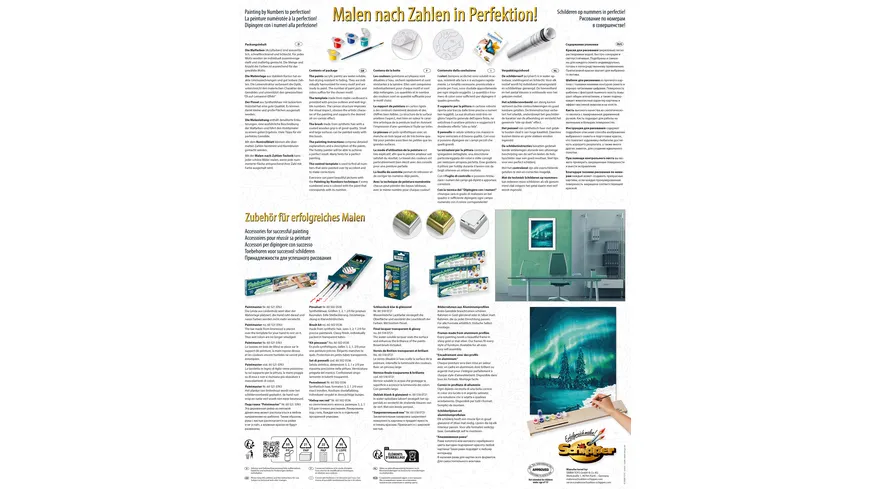 Schipper Malen nach Zahlen - Motiv Gruppe Premium - Polarlichter Malen nach Zahlen Vorlage