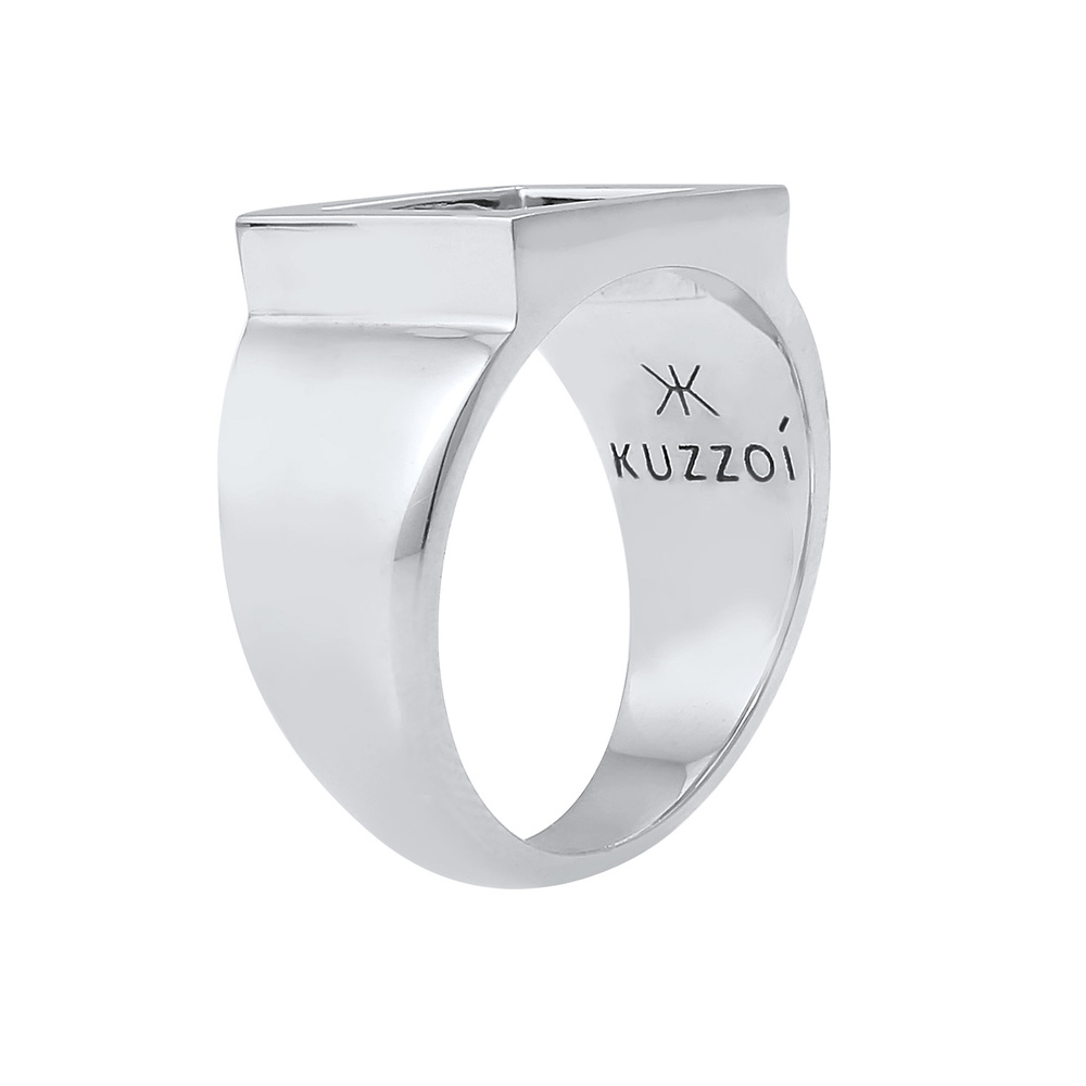 KUZZOI KUZZOI Bague Siegelring Herren Rechteckig 925 Silber Bague