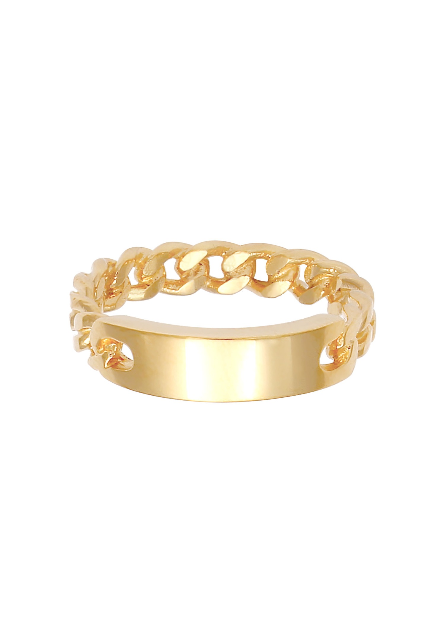 Elli Bandring Platte Panzer Kette Argento 925