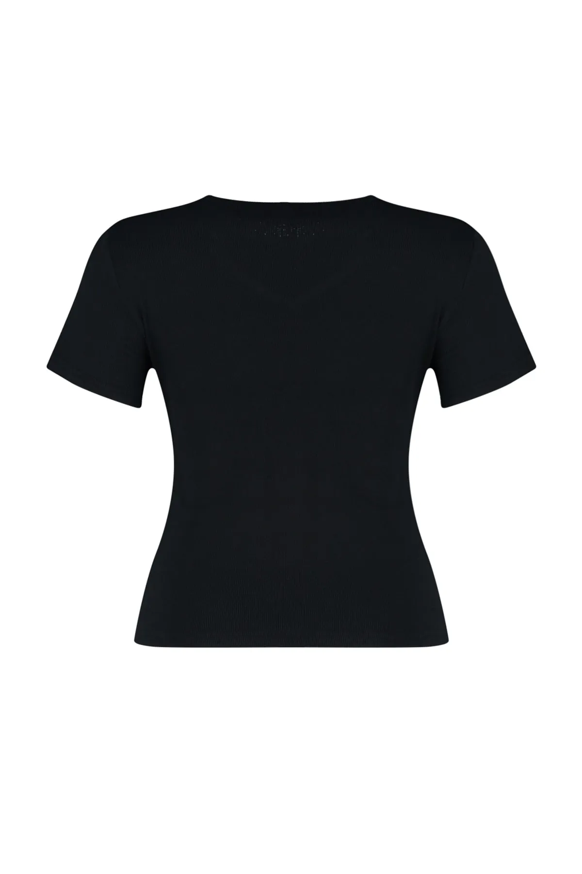 Trendyol Curve  Schwarze Fitiili-Strickbluse mit Ausschnitten und detailliertem Schnitt TBBSS22AF00020
